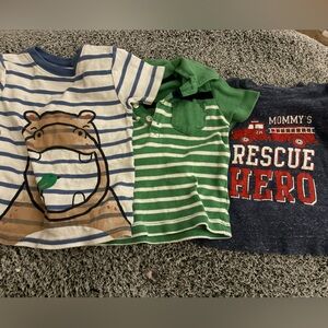 Carter's Blue and Green Striped Kids Tees Set